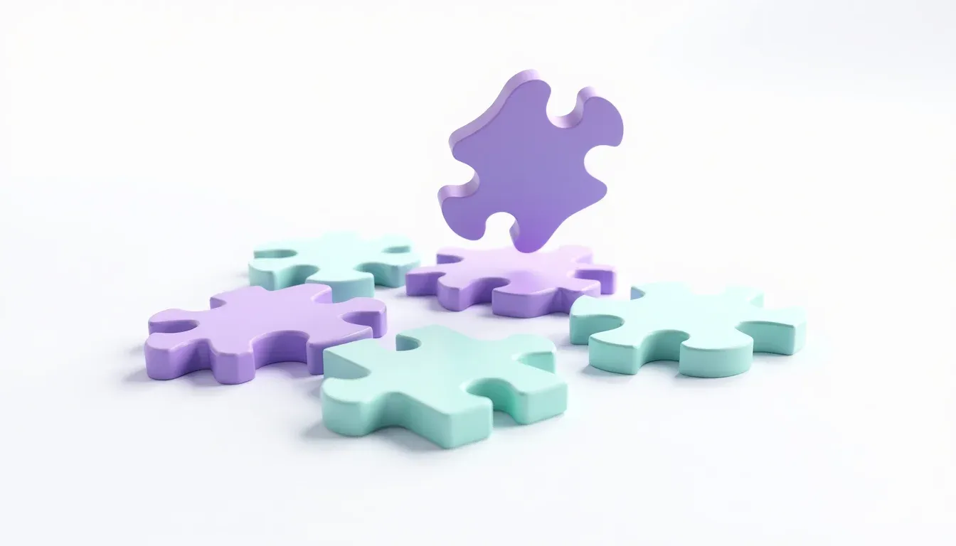 Puzzelstukken komen samen tot geordend patroon