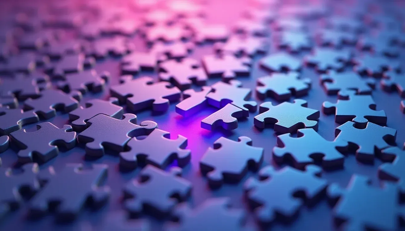 Verspreide puzzelstukken tonen de uitdaging van tool-selectie