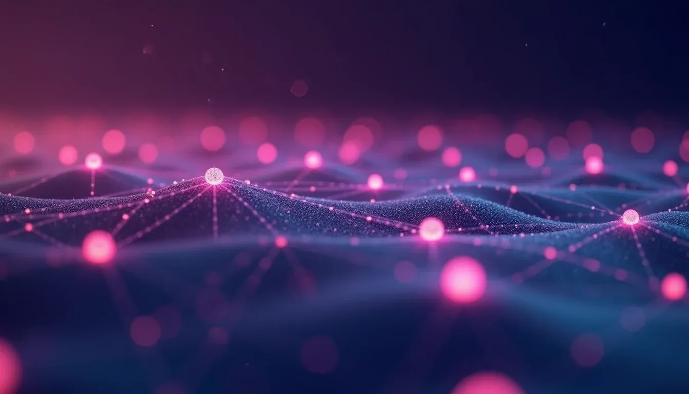 Compacte lichtgevende netwerken zweven in lege ruimte