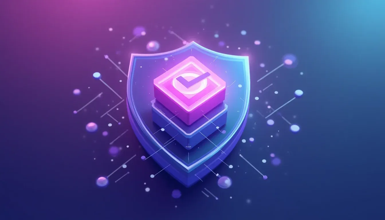 Gelaagde verificatiestructuur symboliseert digitale bescherming