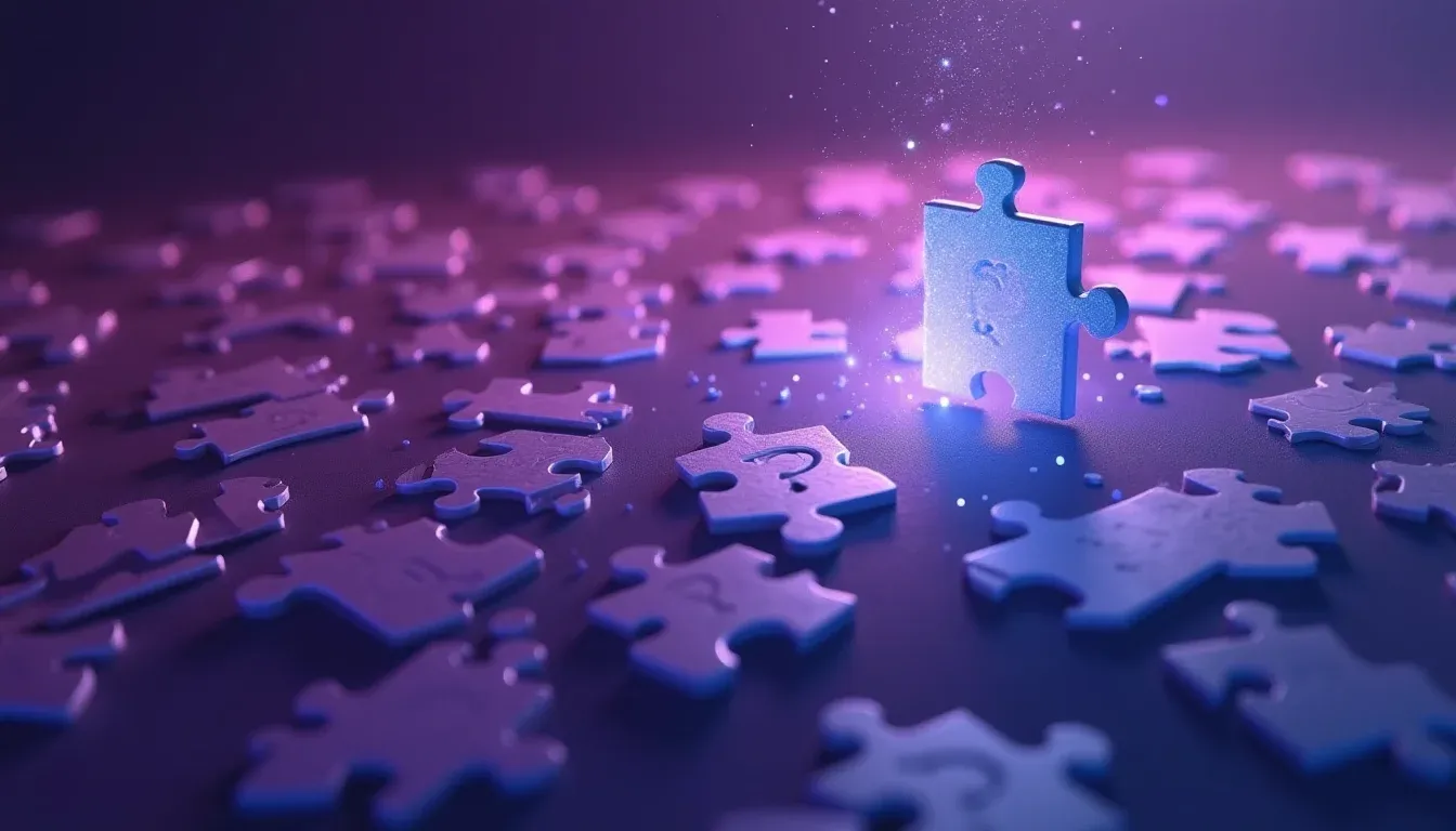 Zwevende puzzelstukken verbeelden behoefte aan structuur