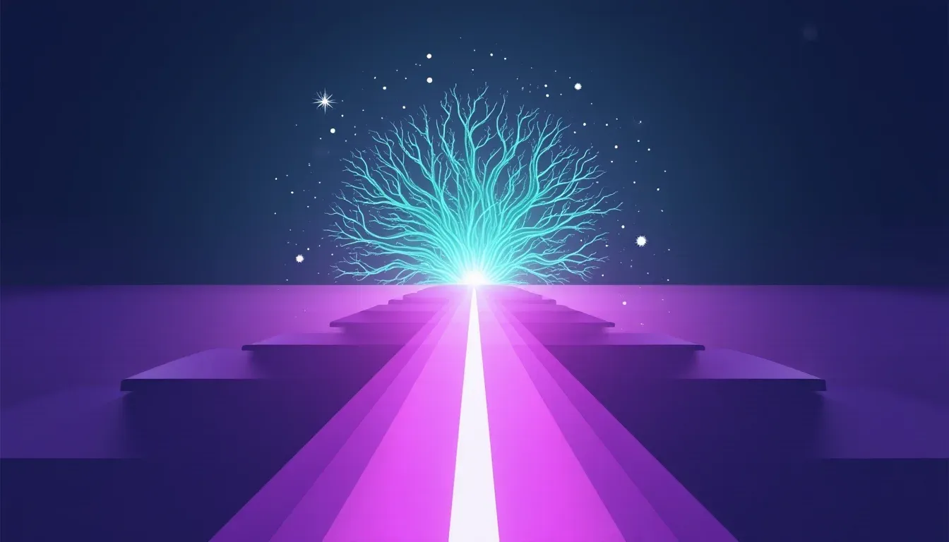 Twee divergerende lichtpaden: simpel versus complex