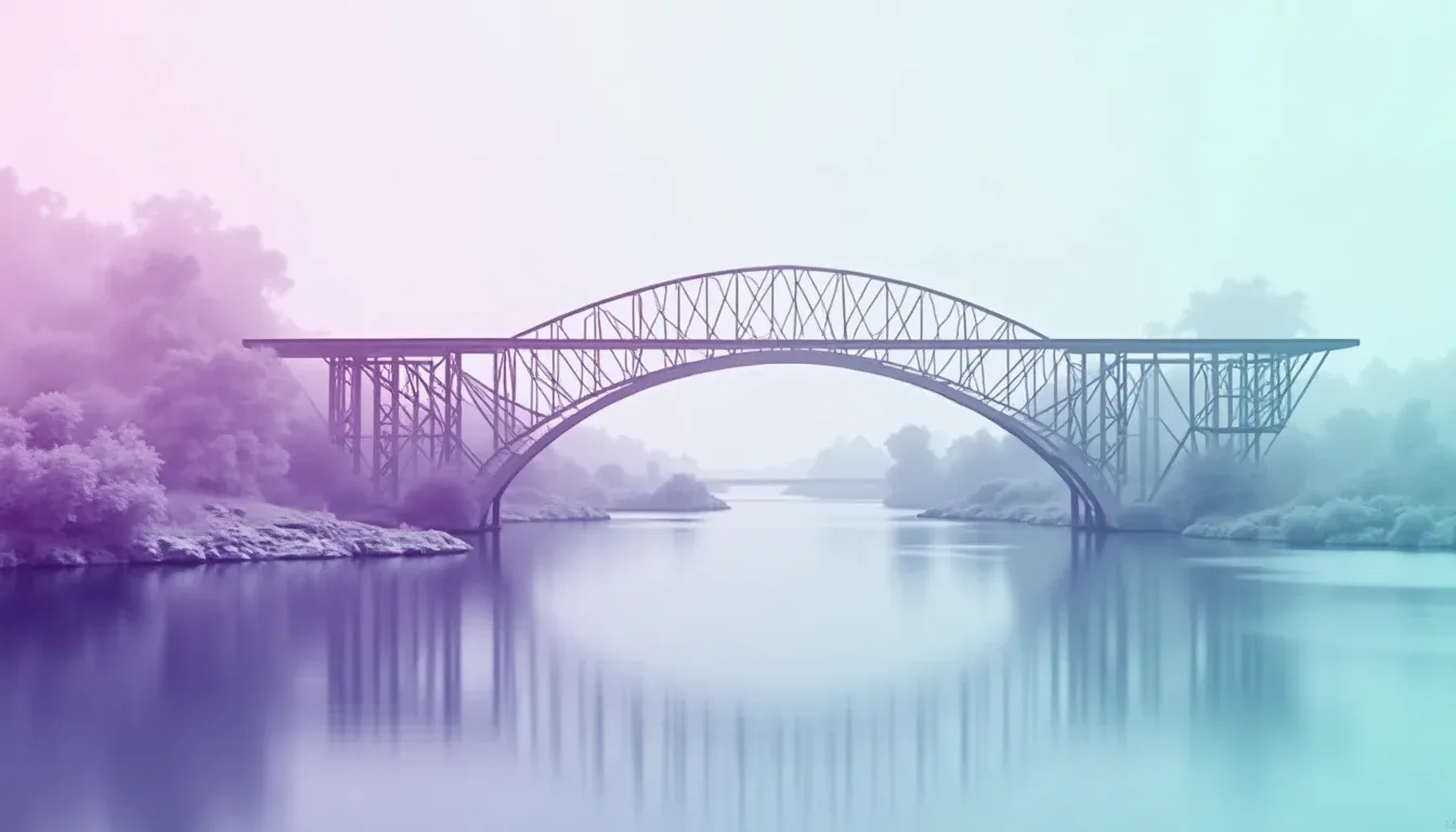 Opkomende brug met unieke geometrie verbindt gescheiden elementen