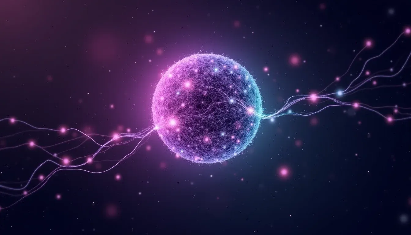 Abstract netwerk van lichtstromen die oneindige intelligentie symboliseert