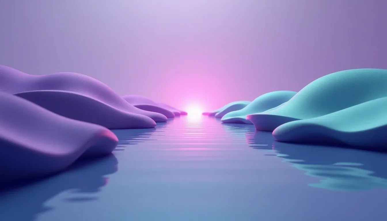 Horizon waar geometrische en organische vormen samenkomen